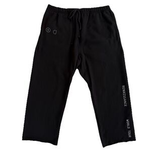 Beyonce Renaissance World Tour Black Wide Leg Sweatpants Size Large Cropped